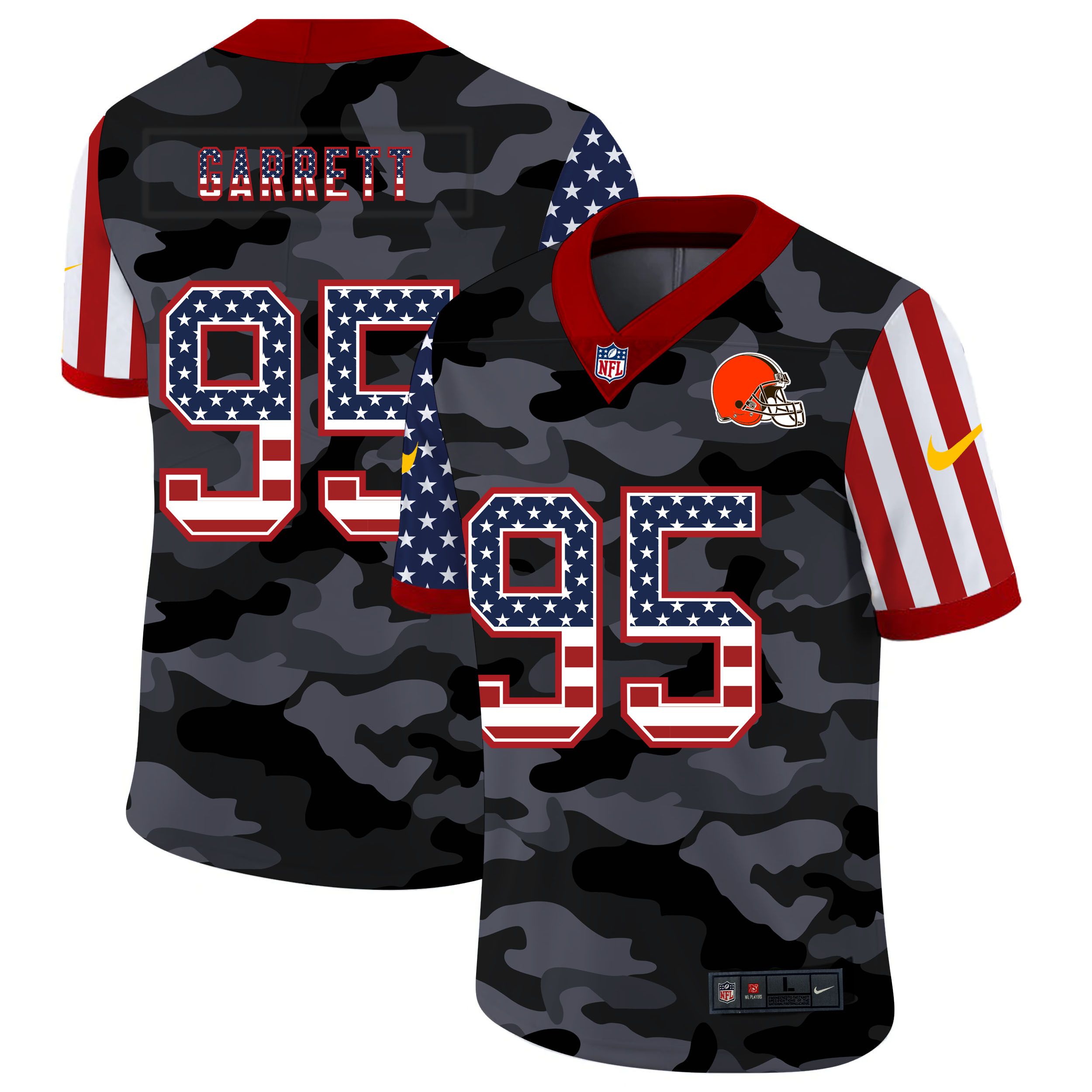 Men Cleveland Browns #95 Garrett 2020 Nike Camo USA Salute to Service Limited NFL Jerseys->green bay packers->NFL Jersey